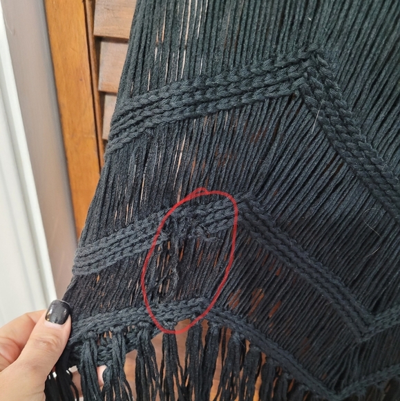 PILYQ MIDNIGHT Crochet Fringe Swimsuit Cover Up Black  Dress - Picture 12 of 12